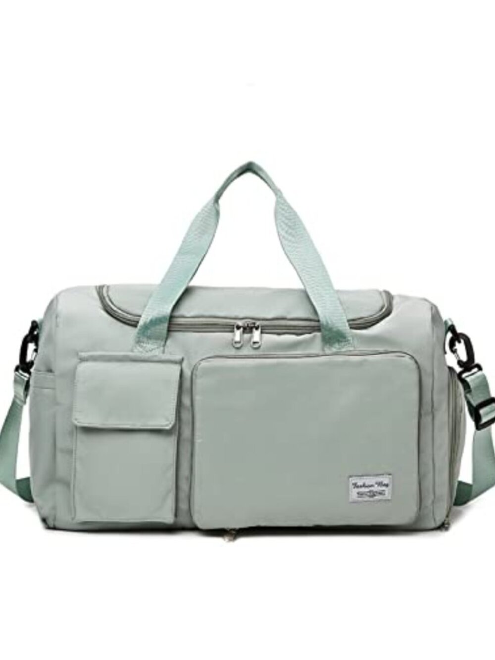 Travel Duffel Bag, Lightweight Weekender Gym Tote with Shoe Compartment, Water